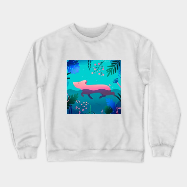 Swimming baby pig Crewneck Sweatshirt by CamillaDrejer